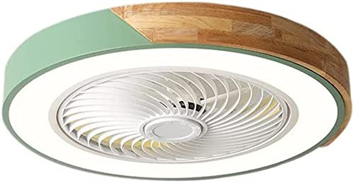 OJRG Ventilador de techo de 20.5 con control remoto de luz, decoración de madera moderna, ventilador de techo sin aspas cerrado de perfil bajo, montaje empotrado, 3 colores, 3 velocidades, aspas reve