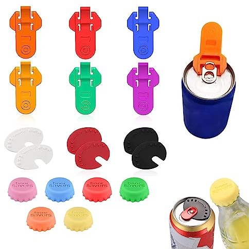 PMELCXD Manual Easy Can Opener, 18 piece easy Can opener cola soda beer beverage safety ring pull Can opener manual can cover beverage can protection beverage insect prevention