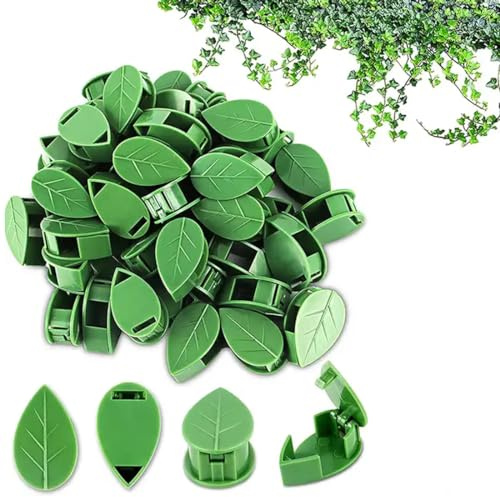 EBHO 50 Stück Pflanzenclips,Pflanzen Zubehör,Pflanzen Wand Kletter Clips, Grüne Ranken Clips,Pflanzen Wand Clips, Ranken-Haken Für Gartenarbeit, Pflanzenstützung
