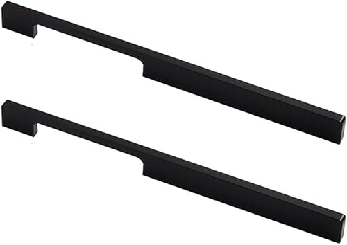 2 Stück schwarzer Möbelgriff Türgriffe, Schrankgriffe, Schubladengriffe, Schranktürgriffe Lang Griffe Schubladengriffe aus Aluminiumlegierung mit Schrauben (190 mm)