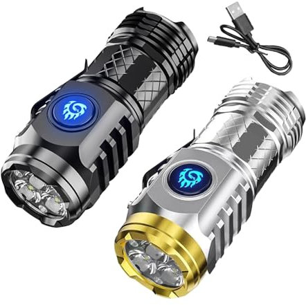 Ristyur Lampe Poche Monstre À Trois Yeux, Lampe Torche Portable, Petite Lampe Poche LED Ultra Lumineuse, Lampe Poche À Haute Luminosité, Lampe Poche Torche Étanche Rechargeable L'extérieur