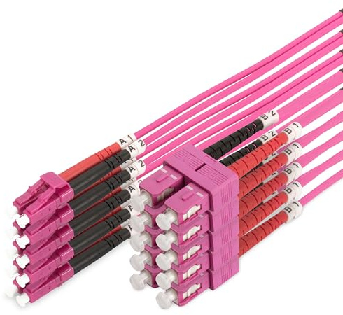 DIGITUS Câble à fibre optique OM4 – 3 m – 5 pièces – LC vers SC
