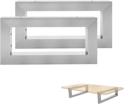 Aufun 2er Set Wandkonsole für Waschtisch 300x150 mm (BxH), Waschtischhalterung, Metall Rergalhalter, Regalträger, Waschtischkonsole, Schwerlastkonsole für Waschbecken & Wand-Regal, Silber