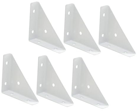 ULTECHNOVO 6st Bett Ecke Halterungen Für Möbel Eckverbinder Für Möbel Eckwinkel Für Möbel Eckwinkel, Robust Klammern Für Zahnspangen Möbelbeschläge Eckstreben Eckcode Weiß Eisen Multifunktion
