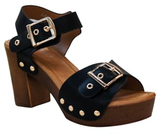 IVACHY Womens Retro vintage Wedges sandals- Ladies Fashion Block Heel Sandals- Platform wood effect - UK Size 3 to 7.5