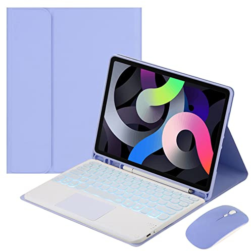 JZCZMCE Custodia con Tastiera per Samsung Galaxy Tab S10 Ultra/S9 Ultra/S8 Ultra 14,6 Pollici, Tastiera Magnetica Staccabile Retroilluminata Senza Fili con Mouse Bluetooth,Viola