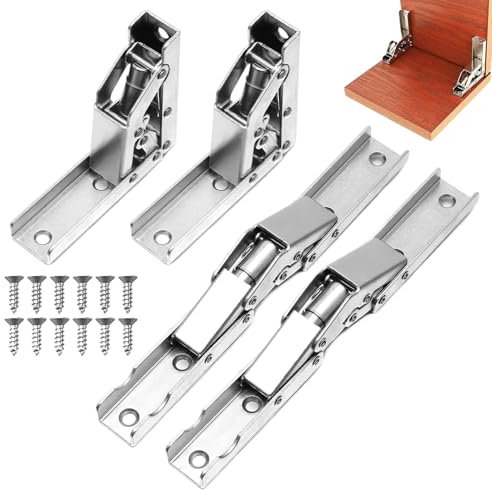 4 Stück Klappscharnier,Schrank Scharniere,Klappscharnier 90 Grad,Schranktür Scharnier,Scharniere Für Schranktüren,Regal Scharnier Halterung,Aufschraubscharnier Für Schrank Möbelscharniere