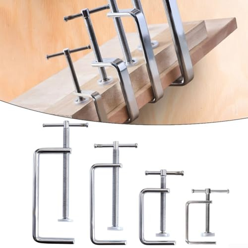 Steel G Clamp for Carpentry Sturdy Clamping Solution with Soft Rubber Protection (B)