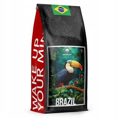 Brazil Bohnenkaffee 1KG | 100% Arabica aus Brasilien | Noten von Schokolade, Nüssen und Rosinen | mittelstark geröstete Kaffeebohnen, niedriger Säuregehalt | für Espresso | Blue Orca Coffee Rösterei