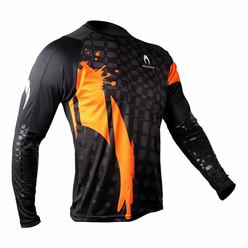 HO Soccer Jersey Adikt Pro Orange Blast - Camiseta de Portero Manga Larga con Acolchado - Facilita el Control del Balón, Unisex Adultos, Naranja/Negro, S