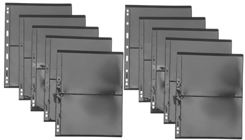 DOITOOL 10-Page Double-Sided PVC Stamp Collecting Album Inserts with Black Backing for Stamp Storage and Collectors