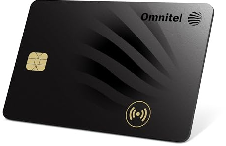 Omnitel Tarjeta Localizadora Ultrafina 1,6mm – Smart Tracker Compatible con Apple Buscar App (Solo iOS) , Rastreador para Cartera, Maletas, Pasaporte, Llaves – IP68 Impermeable, Diseño Premium