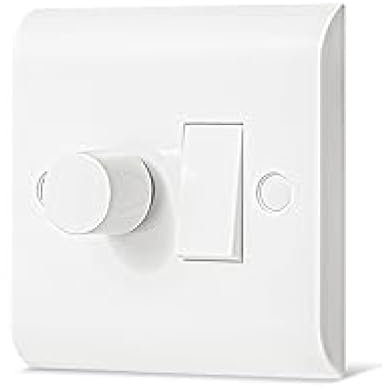 Led Dimmer Light Switch and Rocker Wall Light Switch Combo, 2 Gang 2 Way Dimmer Lights Switches Universal Double Led lights Dimmers Switches for Leds Bulbs Lights - White
