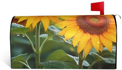 Coperture magnetiche per cassette postali con fiori di girasole di dimensioni standard 53,3 x 45,7 cm, involucri per cassetta delle lettere stagionali impermeabili copertura decorativa per giardino