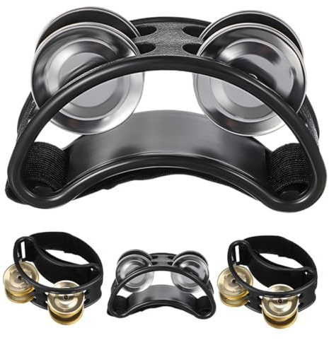ibasenice 4 Piezas de Doble con Cascabeles Metálicos Instrumento de Percusión para Musicales y Enseñanza Diseño Elegante para Músicos y Presentaciones