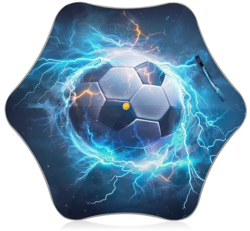 RPLIFE Kinderschirm, leichter Regenschirm, Stockschirme für Schule, Reisen, Outdoor-Aktivitäten, Fußball, Blau