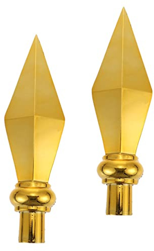 SEWACC 2 pièces Ornement Tête de Mât Drapeau Aluminium Doré Accessoires Décoratifs pour Mât de Jardin Facile à Installer et Résistant Remplacement pour Tête de Usagée