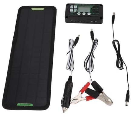 Caricabatterie Solare - Caricabatterie Per Pannello Solare Per Auto Con Controller, Caricabatteriee Portatili | Accessorio Per Generatore Da Esterno Per Trattori, Motocicli, Camion, Barche E