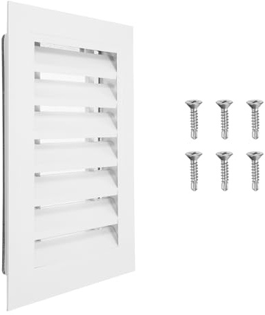 PATIKIL 14X10 Pollici Grondaia A Parete, 1PCS Griglia Di Aerazione A Persiane Quadrate In Lega Di Alluminio Con Filtro In Acciaio Inossidabile Soffitto, Apertura Di 8X12 Pollici, Bianco