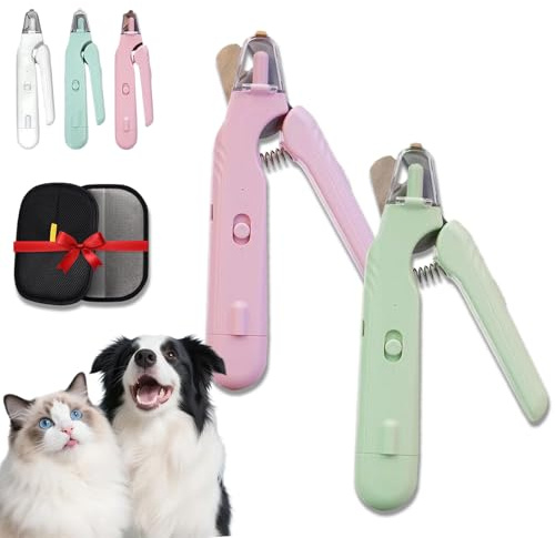 HItianya LichtSchere Pro, Die 2-in-1 LED-Krallenschere für sichere Pfotenpflege ohne Angst, Krallenschere Mit Licht für Hunde, Led-Licht Zeigt Gena für Katze Hunde Nagelschere (2PC-C)