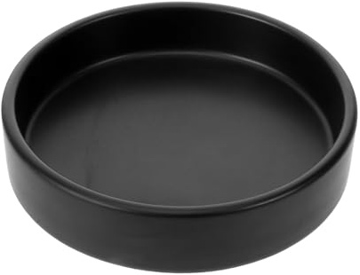 DECHOUS Sottovaso in Ceramica Nero Opaco Piccolo, Vassoio Raccogligocce per Piante da Interno e Esterno, Piattino Durevole per Vasi in Ceramica, Accessorio per Giardinaggio e Cura del