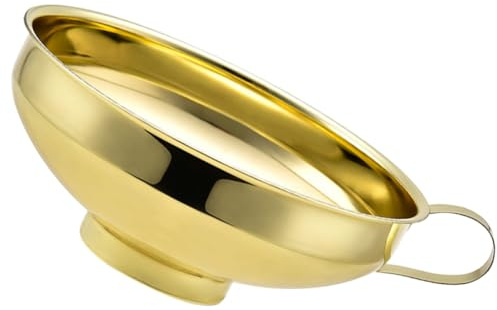 SUPVOX Embudo de Acero Inoxidable Dorado Pequeño, Boca Ancha, Multifuncional para Aceite y Vino, Embudo Metálico para Llenar Botellas y Enlatado, Utensilio de Cocina Resistente y Fácil