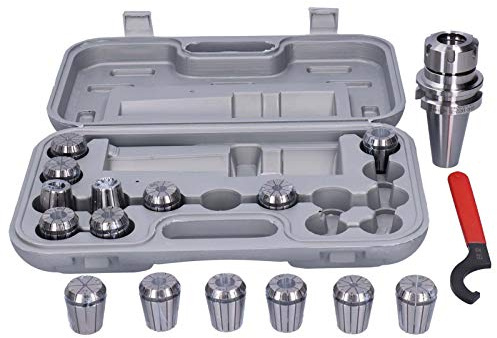 15Pcs Spring Collet Set BT40 ER32 Chuck Toolholder for CNC Machine, High Precision Elastic Collets with Wide Clamping Range for Milling Drilling Tapping