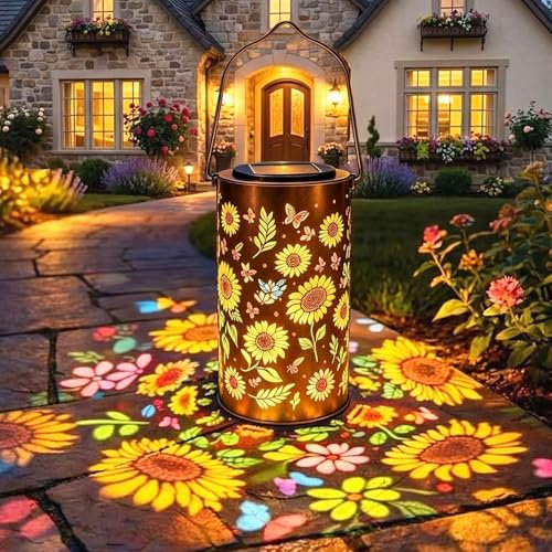 Solarlampen für Außen Hängend - 1 Stück Solarlampen für Außen Garten | IP65 Wasserdicht Solarlaterne für Außen, Metall Solar Gartenleuchten für Außen Garten Draußen Balkon