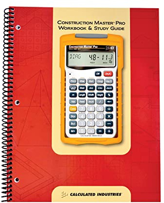 Calculated Industries 2140 Construction Master Pro Cahier d'exercices et Guide d'étude | 4 Sections complètes | Développement du site | Planches, Dalles, Murs | Encadrement | Finition | Problèmes