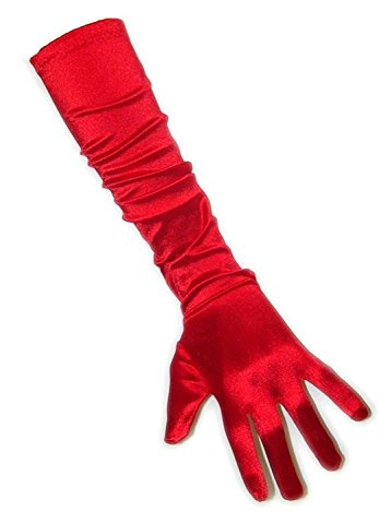 PartyXplosion Damen Handschuhe Elegante ca. 48-52 cm lange Satin Handschuhe Karneval, Rot, Einheitsgröße