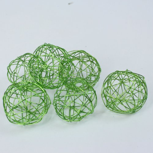 Drahtkugeln Dekodraht Bälle Drahtbälle Kugeln, filigran Ø 30 mm, ca. 20 Stk. (apfelgrün)