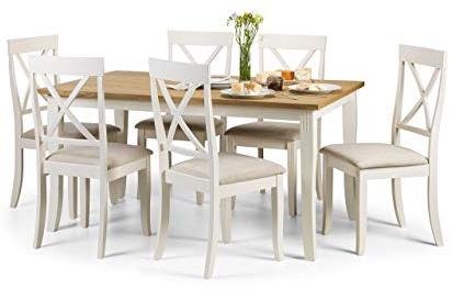 Julian Bowen Ivory Wood Davenport Dining Chairs Set of 2
