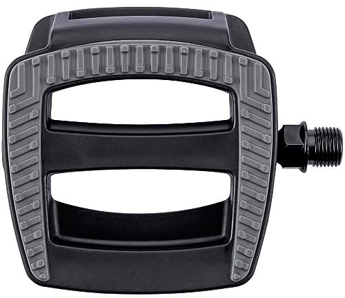 CONTEC City-/Tourpedal Quick Classic SB-verpackt, 9/16, Kugellager, Antirutsch Leichter einteiliger Nylon-Körper, Antirutsch: rutschfeste Trittfläche aus Gummi, Boron Stahl-Achse, mit Reflektor, 280g, schwarz/grau