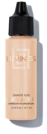 Luminess Air Silk 4-In-1 Airbrush Foundation- Foundation, Shade 030 (.5 Fl Oz) - Sheer to Medium Coverage - Anti-Aging Formula Hydrates and Moisturizes - Professional Makeup Kit for Cordless Air Brush