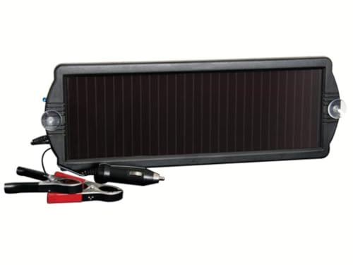 Perel Chargeur Panneau Solaire avec Silicium amorphe, idéal pour Les Batteries au Plomb 12V dans Les Voitures, Bateaux et Camping-Cars, 1.5W