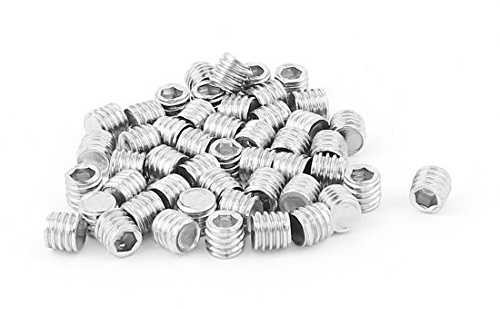 sourcing map 50stk M6x5mm Innensechskant Set Gewindestifte Schrauben | Muttern, Edelstahl