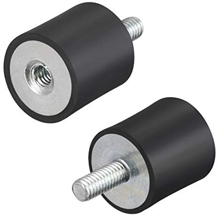 sourcing map 4 Stück M4 Gummi Puffer Stecker Buchse Gummihalterungen Schwingungsisolatoren Stoßdämpfer 15 mm x 15mm