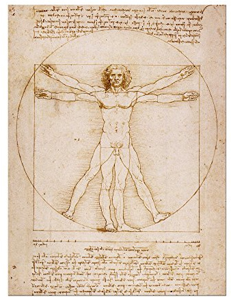 Bilderdepot24 Kunstdruck Poster - Leonardo da Vinci Vitruvianischer Mensch 40x60 cm ca. A2 - Alte Meister Bild ohne Rahmen