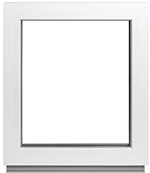 Framex Festverglasung 55 x 65 cm Weiß 2-fach, festes PVC Kellerfenster mit 32 mm Verglasung (4/24/4), für Garage, Gartenhaus und Nebenraum, BxH 550 x 650 mm