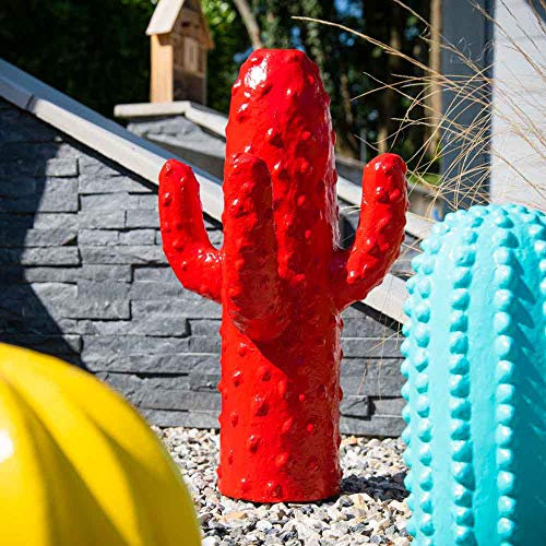 Wanda collection - Sculpture Jardin Moderne Cactus 50cm Rouge