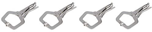 27,9 cm Schweißen C-Klemme Schraubzwinge mit Schwenk-Pads, voll verstellbarer Schnellverschluss, 4 Stück