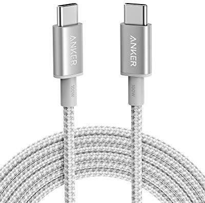 Anker USB C to USB C Charger Cable (10ft/3m), 100W USB 2.0 Type C Cable, Fast Charging Power for iPhone 16/15 Series, MacBook Pro 2020, iPad Pro 2020, iPad Air 4, Galaxy S21, Pixel and More(Silver)