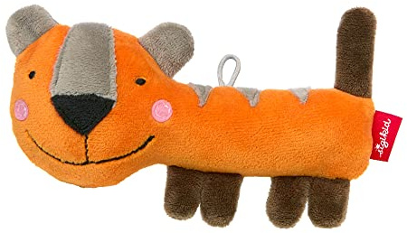 SIGIKID 42770 Quietsche Tiger Red Stars Mädchen und Jungen Babyspielzeug empfohlen ab Geburt orange/braun