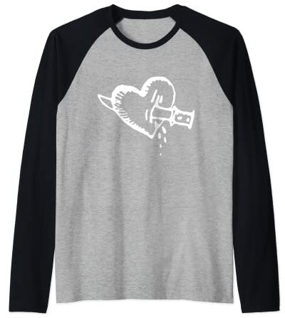 Dolchmesser durch Herz zeichnen Raglan