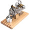 Stirling Engine Model Kit - Wood & Metal Physics Demonstrator with LED Light, Alcohol-Powered Educational Tool for Classroom Labs, No Water Needed DIY Science Project