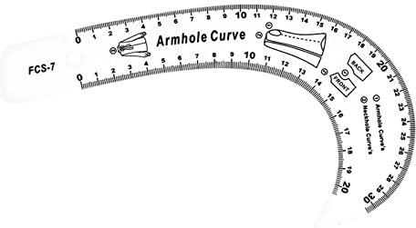 LOVIVER Französisches Kurvenlineal Schneiderwerkzeug Kleidungsmuster Vorlage zur Herstellung von Kleiderkurvenlinealen Metric Fashion Design Schneiderei Maß, Armlochkurve