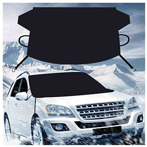 NHHC Copertura antineve per parabrezza auto, copertura antigelo per qualsiasi condizione atmosferica, impermeabile, antivento, copertura per la maggior parte delle auto, camion, furgoni, SUV (L: 67 x