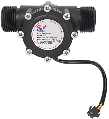1 Stück Wasserflusssensor DN25 DC3,5-24V 1 2-100L / Min Hall Durchflussmesser Wärmepumpe Warmwasserbereiter Zähler Durchflussmesser Zähler