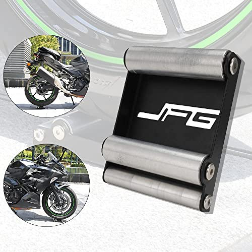 JFG RACING Motorcycle wheel roller stand Motorbike Wheel Cleaning Stand for Tyre cleaning & chain lubrication - GRoller Wheel Spinner Stand（Bike<485 lb dry wt & Tyre Width<180mm