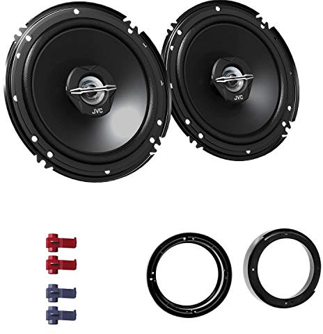 JVC CS-J620X Auto Lautsprecher 16,5 cm mit Einbauset passend für VW Volkswagen Fox ab 2005 Türen vorne/hinten 600 W 165mm 2 Wege Koax